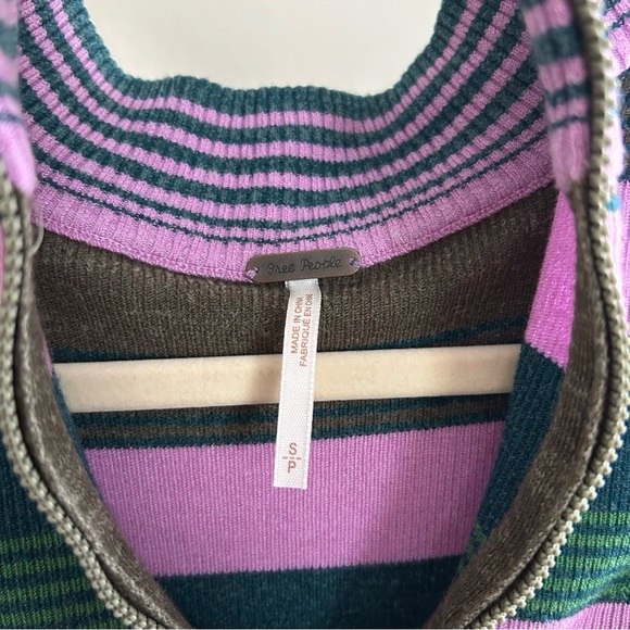 Free People cropped half zip striped sweater - Picture 4 of 9